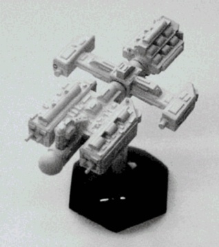 Jpeg picture of Ground Zero Games' UNSC Escort Carrier miniatures.