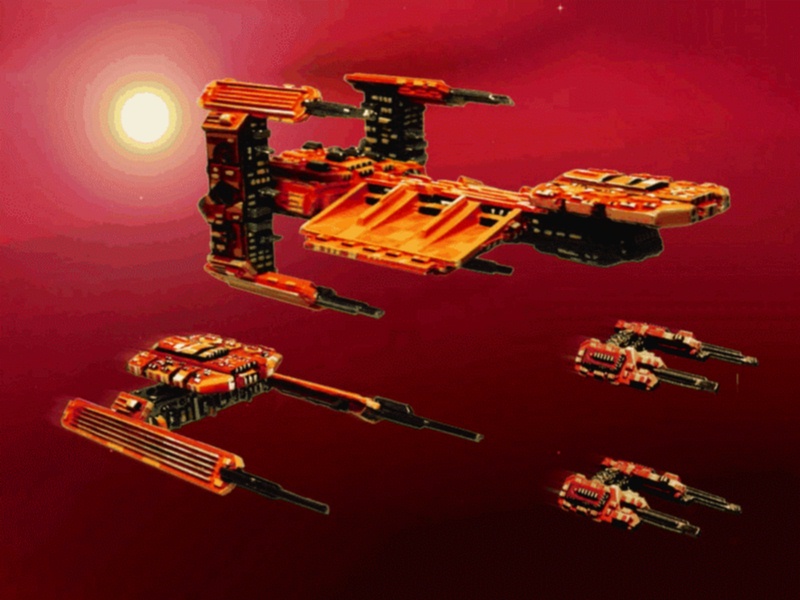 Jpeg picture of Ground Zero Games' Kra'Vak fleet miniatures.