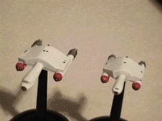Jpeg picture of Task Force Games' 2200 Romulan Skyhawk & Seahawk miniatures.