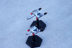 Jpeg image of Romulan SkyHawk and SeaHawk miniatures.