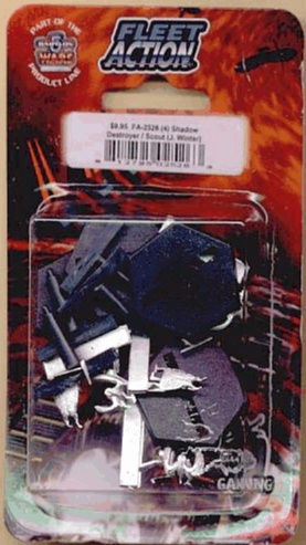 Jpeg picture of Fleet Action Shadow Destroyer miniature by Agents of Gaming in blister package.