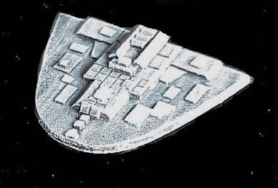 Jpeg picture of DLD's Vin'grun Light Cruiser miniature.
