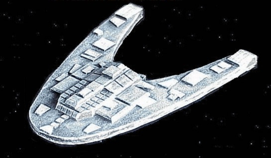 Jpeg picture of DLD's Vin'grun Heavy Cruiser miniature.