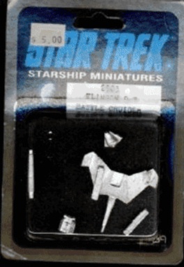 Another jpeg picture of FASA's Klingon D-7 / Romulan Stormbird miniature in blister package.