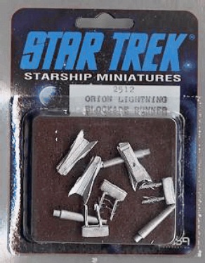 Jpeg picture of FASA's Orion Blockade Runner miniature in blister package.