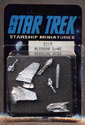 Another jpeg picture of FASA's Klingon L-42 miniature in blister package.