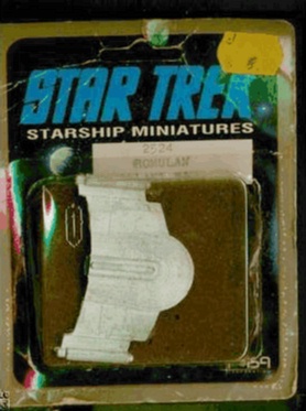 Jpeg picture of FASA's Romulan Gallant Wing miniature in blister package.