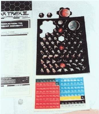 Jpeg picture of the Star Trek III Tactical Combat Game parts.