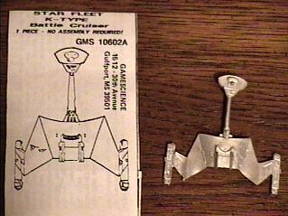 Jpeg picture of Zocchi's Klingon Battle Cruiser miniature.