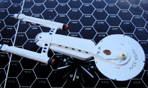 Jpeg picture of Gamescience's Federation Carrier miniature.