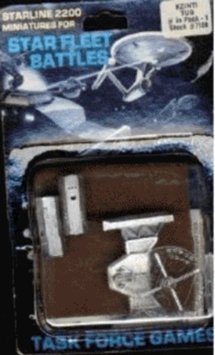 A jpeg picture of Gamescience's Kzinti Battle Tug miniature in blister package.