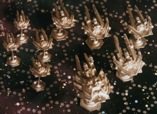 Jpeg picture of Pendraken's Altaran Fleet miniatures.
