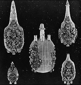 Jpeg picture Starfleet Wars Aquarian Aquarian Fleet miniatures.