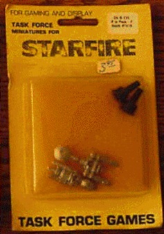 Jpeg picture of Task Force Games Starfire Fighter miniature in blister package.