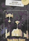 Jpeg picture of Task Force Games' 2200 Klingon D5 & F5 miniatures.