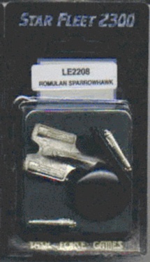 Jpeg picture of Task Force Games' 2200 Romulan Sparrowhawk miniature in blister pack.
