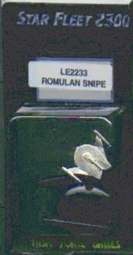 Jpeg picture of Task Force Games' 2200 Romulan Snipe miniature in blister package.