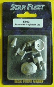 Jpeg picture of Task Force Games' Elite Romulan Skyhawk miniature in blister package.