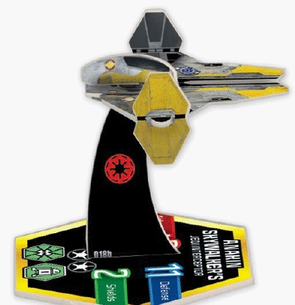 Jpeg picture of WizKids' Star Wars Anakin's Jedi Starfighter miniature.