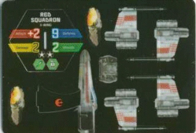 Jpeg picture of WizKids' Star Wars Red Squadron miniature, unpunched.