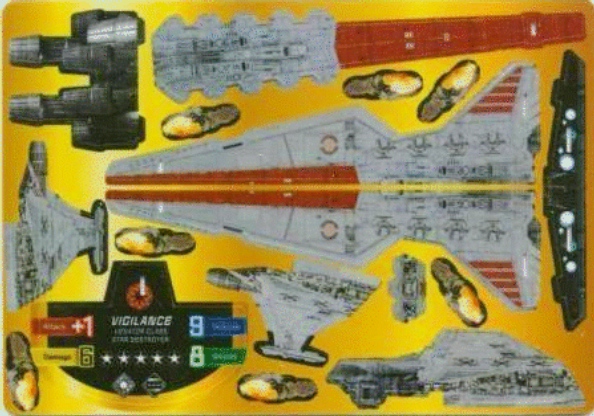 Jpeg picture of WizKids' Star Wars Vindicator miniature, unpunched.
