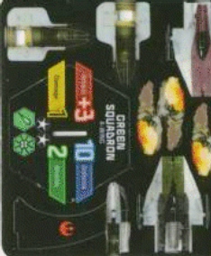 Jpeg picture of WizKids' Star Wars Green Squadron miniature, unpunched.